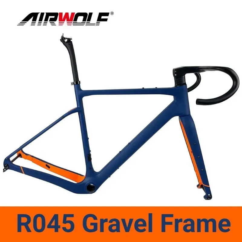 Airwolf Carbon Gravel Frame Bici Da Strada Max 700 * 45C Pneumatici Gravel Telaio Per Bicicletta In Carbonio Fit 27.5Er * 2.1 Pollici Telaio Ciclocros