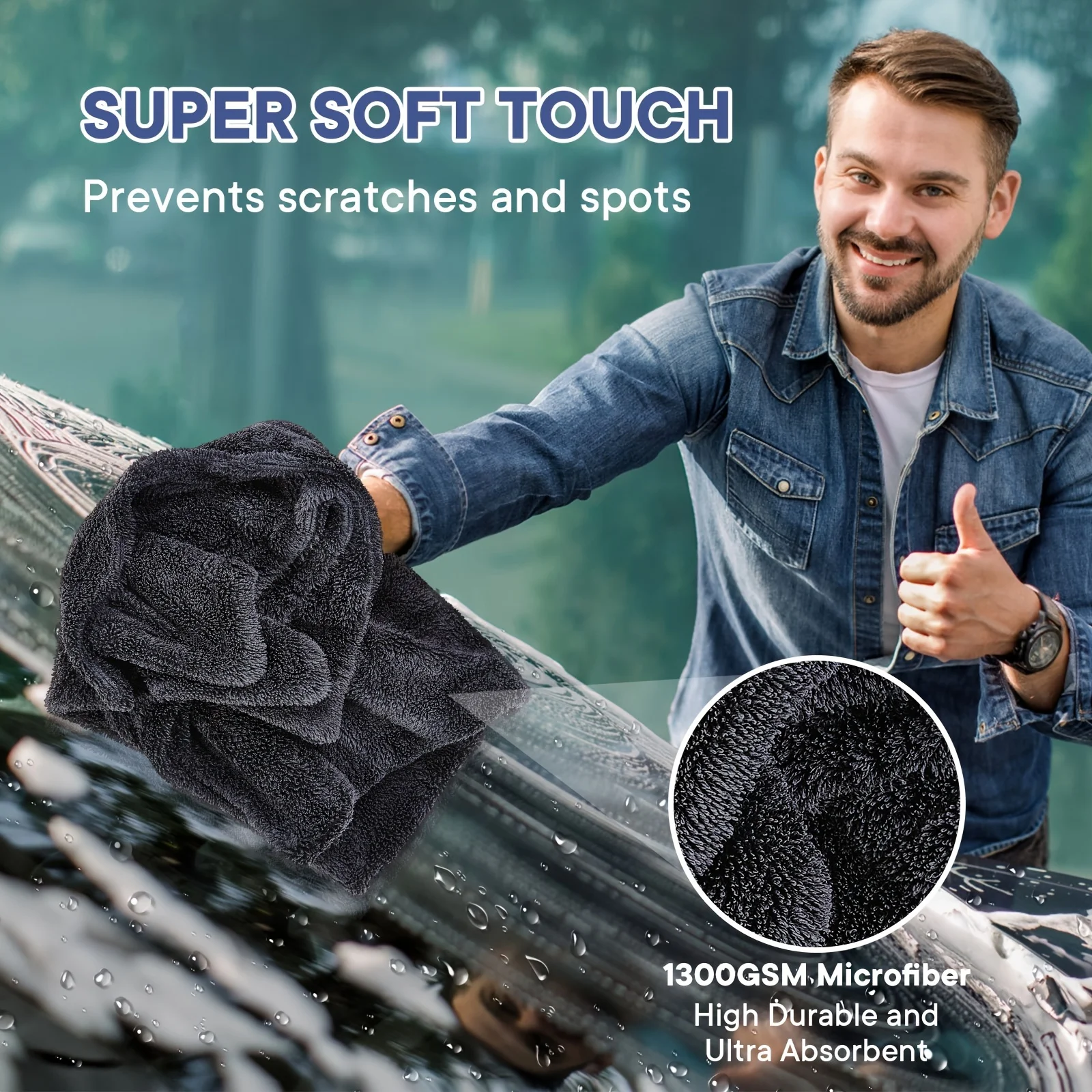 Cloth Towel 1200GSM Double Sided for Car Home Washing Accessories