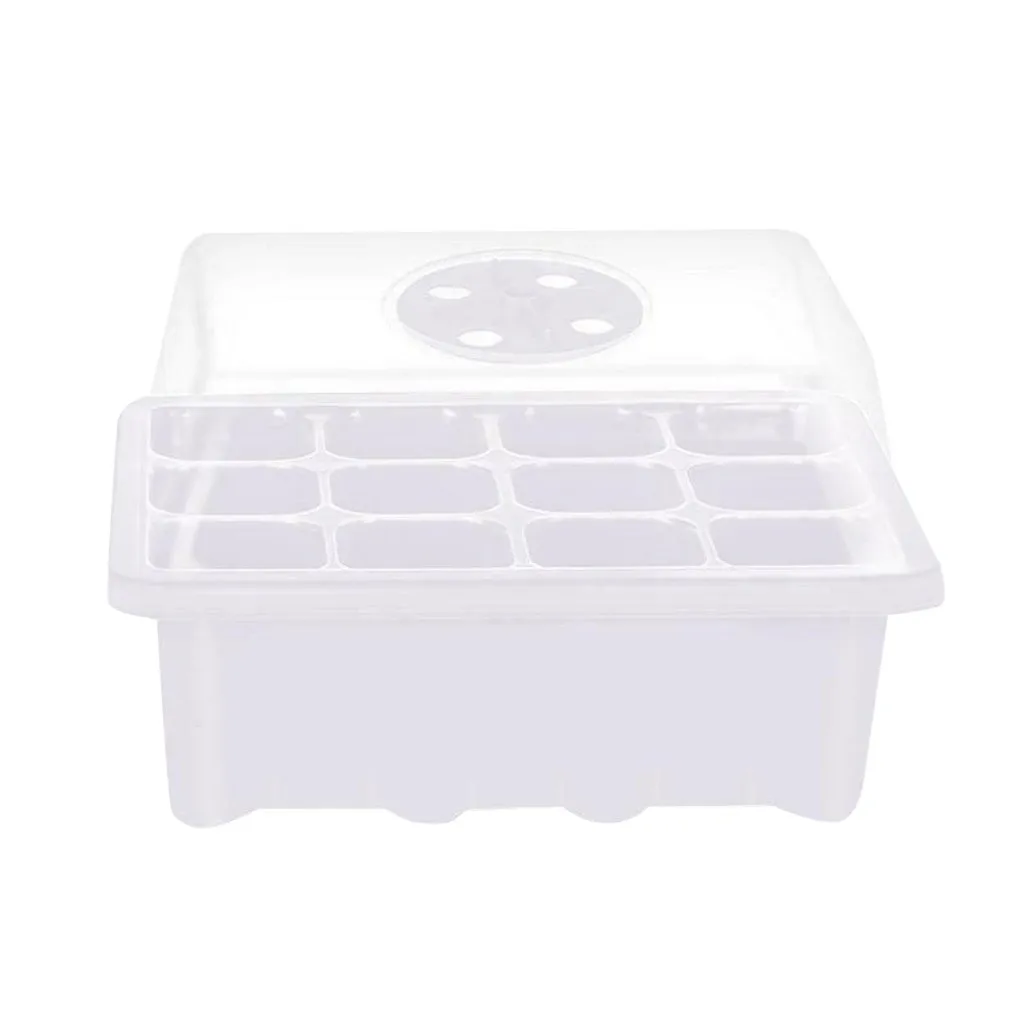 12 Hole Plant Seed Grow Box Nursery Seedling Starter Indoor Garden Yard Tray Hot Green House Seeding Box with Hole Seedling
