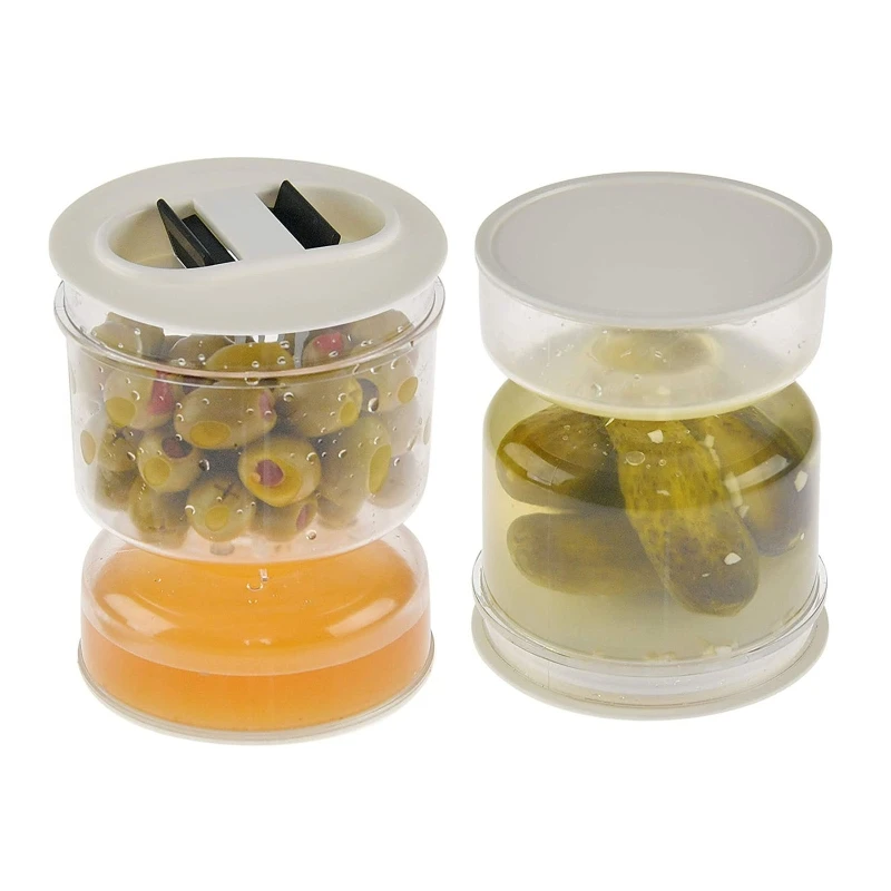 Pickles Jar Dry And Wet Dispenser Pickles And Olives Hourglass Jar Container For Home Kitchen