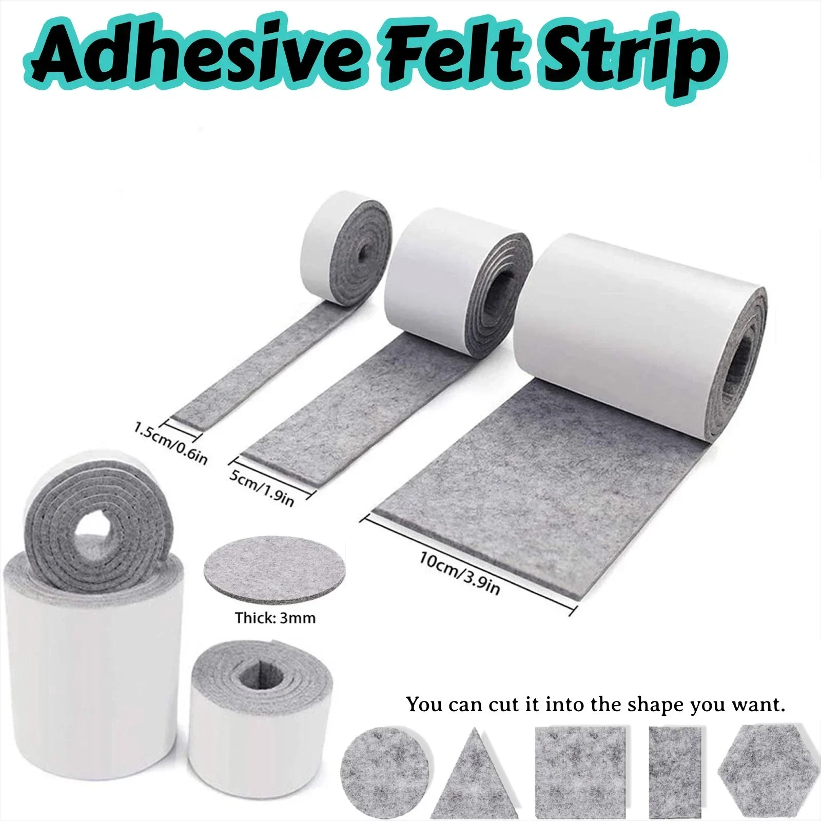 Backed Adhesive Felt Strip Furniture Protection Mat Protective Table and Chair Foot Mat Anti Slip and Sound Insulation Felt Roll furniture foot mats furniture foot protector furniture foot pads
