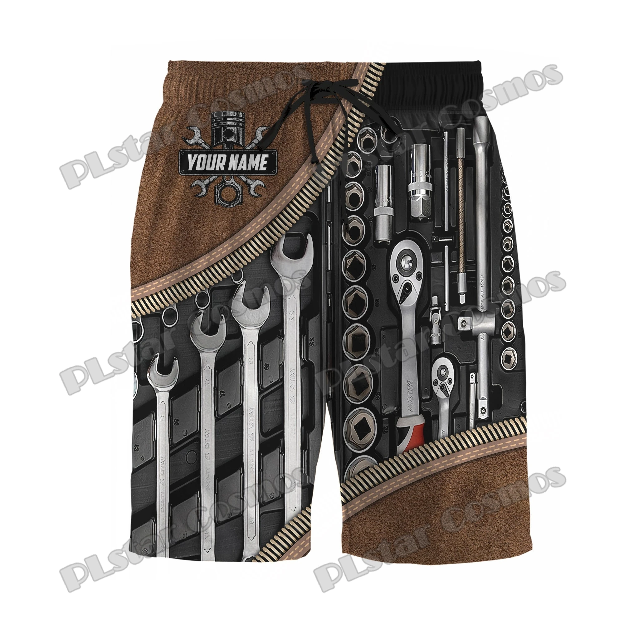 Personal isierte Name Mechaniker Muster 3d gedruckt Herren Shorts Sommer Harajuku lässig Unisex Polyester regelmäßige Shorts DKD-13 – Detail 8