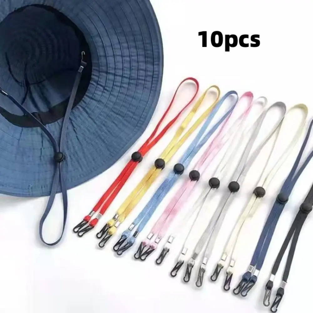 Multi-function Adjusting Rope Fisherman Hat Straw Mask Chain Nylon Neck Strap Lariat Lanyard Necklace Adjustable 70cm Long 10 PC