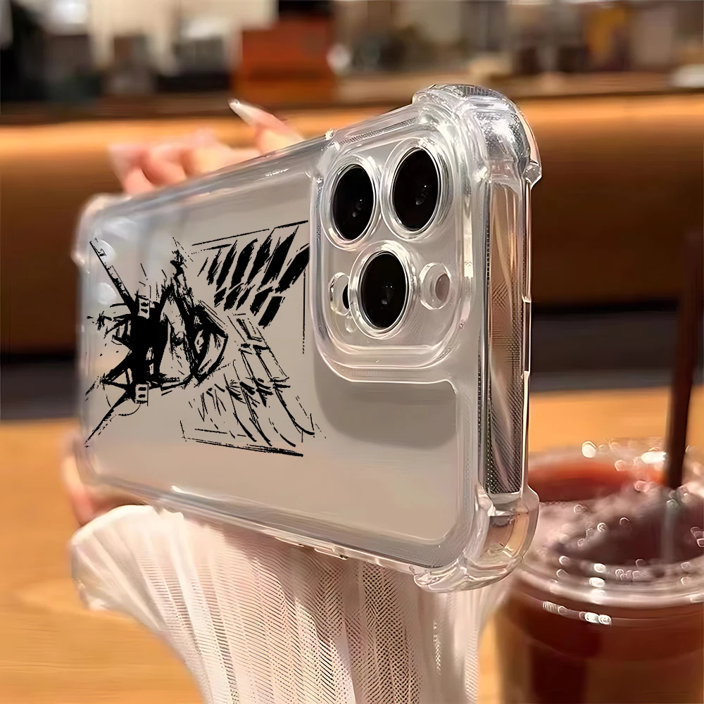Premium Anime-Inspired Transparent Phone Case - Attack on Titan Edition