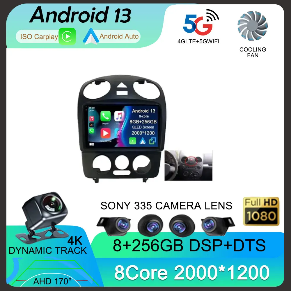 

Автомобильный мультимедийный плеер на Android 13 Carplay для VW Volkswagen Beetle 2000 - 2009 2010 2011 2012 DSP WIFI + 4G стерео 2 Din