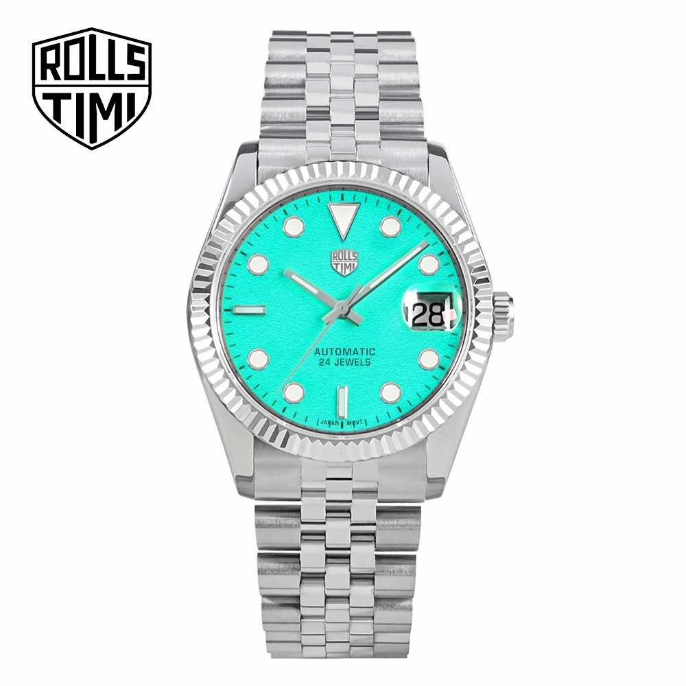 RollsTimi 2025 Nuovi orologi da uomo Orologio da polso meccanico da uomo di lusso Orologio automatico da uomo Orologio a specchio con zaffiro in