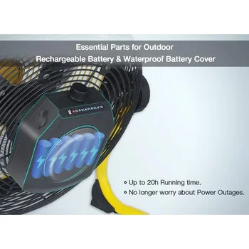 Geek Aire 12 Inch Battery Operated Floor Fan Portable Cordless Metal Blade High Velocity for Camping Travel Hurricane 4