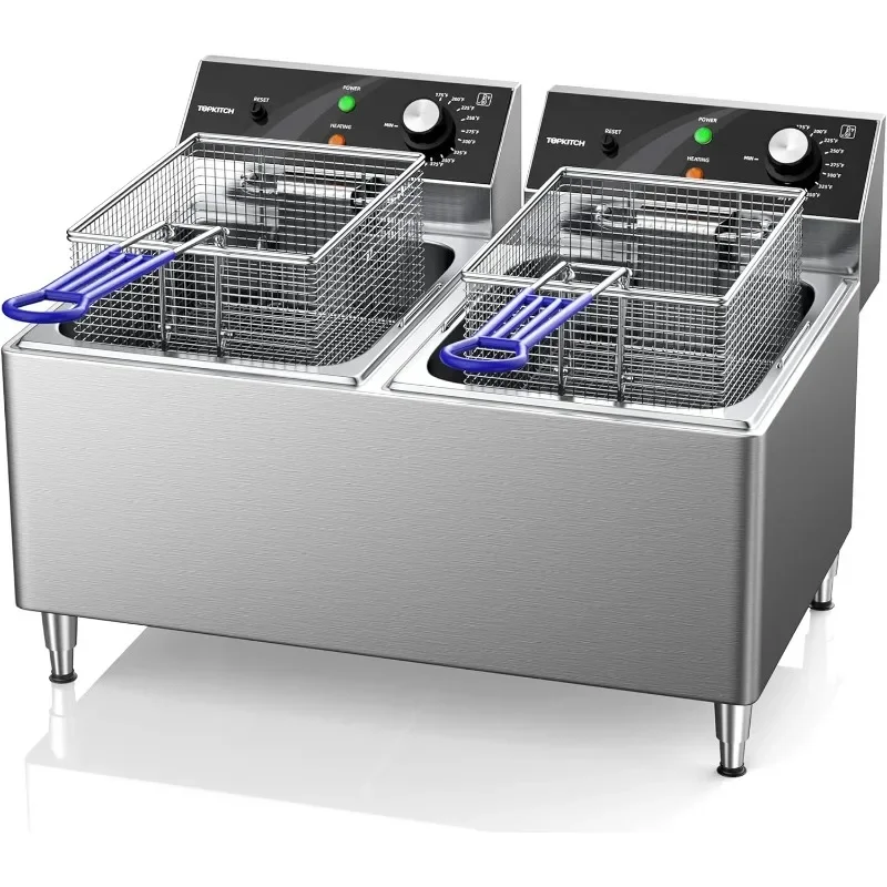 Deep fryer Commercial Deep Fryer 12L x 2/25.4QT Dual Tank Electric Fryers with Basket Electric Countertop Fryer