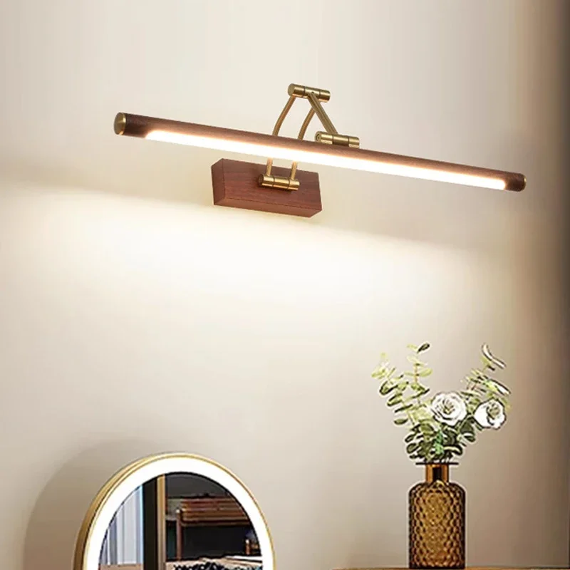 Nordic LED Wall Lamp Wood Home Interior Decoration Fill Lights For Bathroom Bedroom Study Room Cloakroom Makeup Lighting Sconces 4