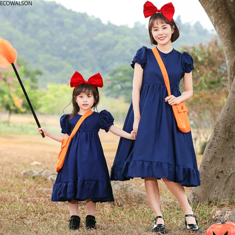 New Kiki Delivery Service Cosplay Garment Costume+Bag+Hairband Cosplay  Costumes for Adults Minimalist Japanese Witch Suits - AliExpress