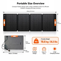 Panneau solaire pliable de 420 W, chargeur solaire portable avec supports réglables pour centrale électrique, camping-car, camping en plein air. 2