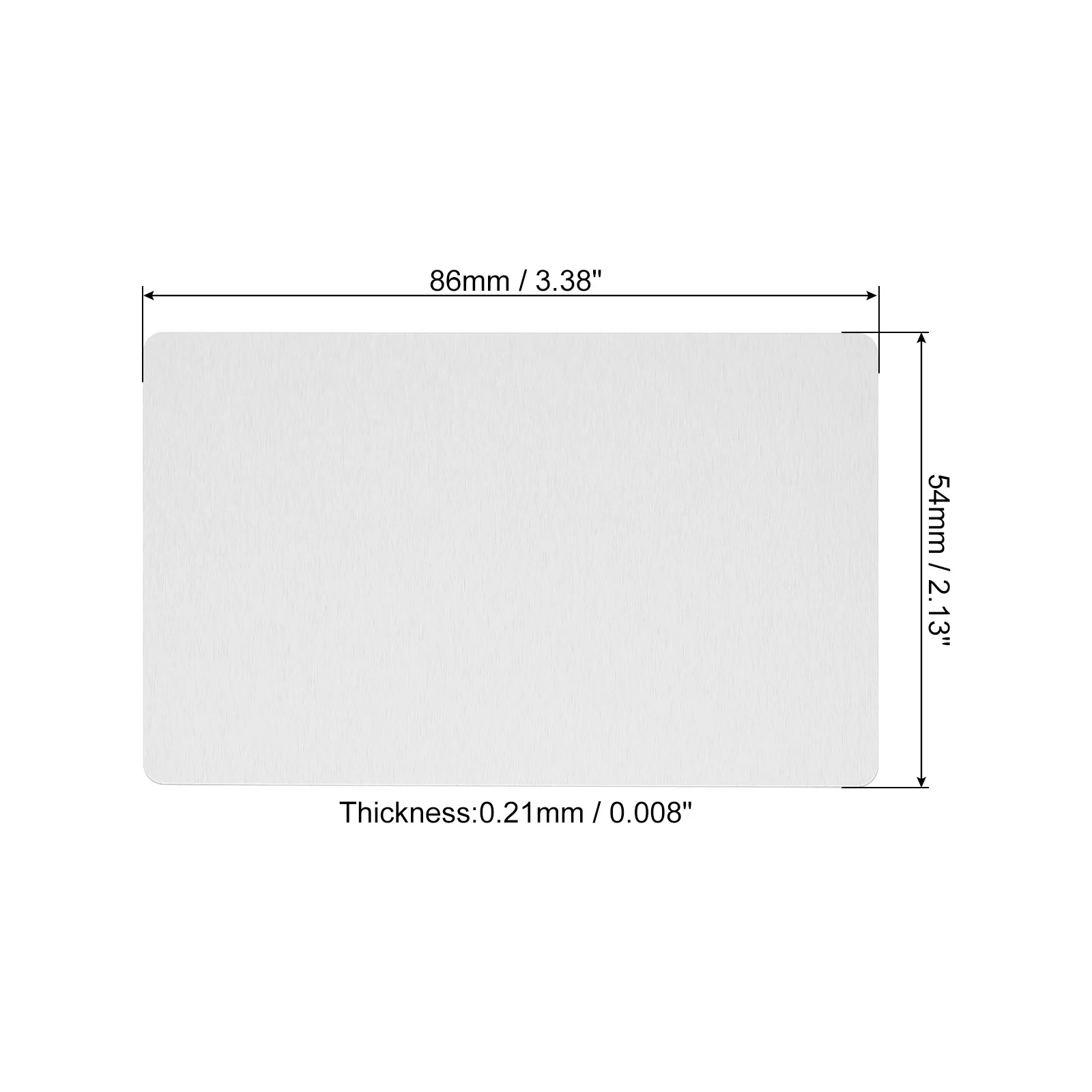 12/24Pcs 86x54x0.21/0.45mm 금속 명함 빈 이름 카드 고객 레이저 조각을위한 알루미늄 금속 시트 DIY 선물 카드