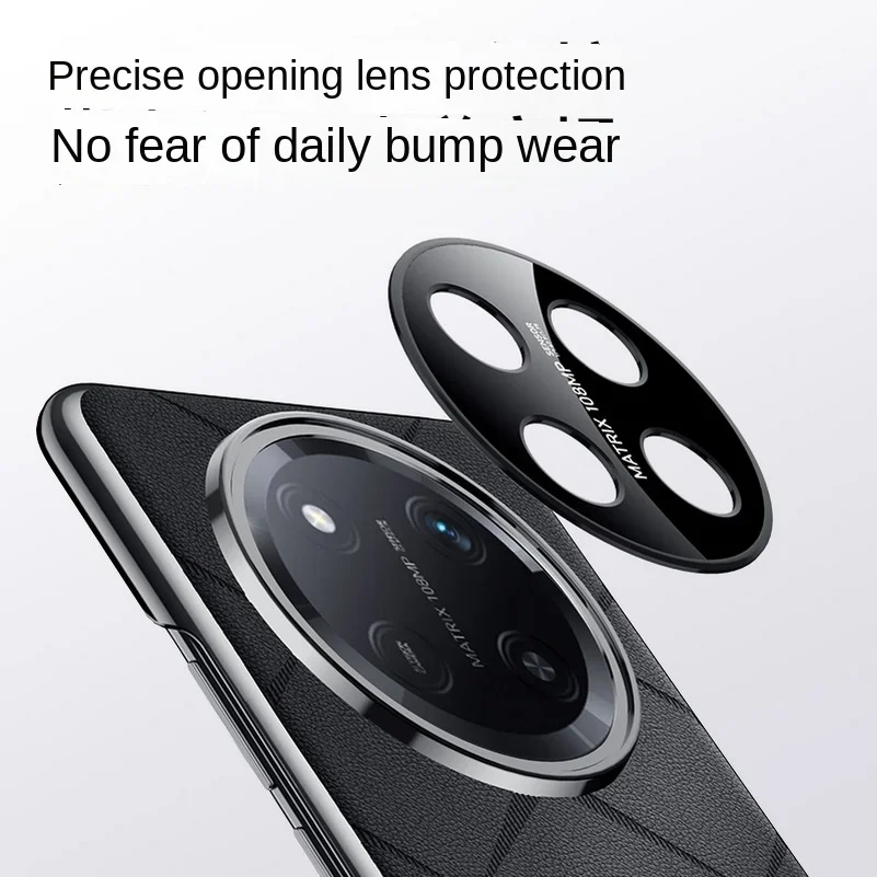 Luxury Leather Phone Cover with Plating Camera Lens Protection and Hard Back Case Bumper