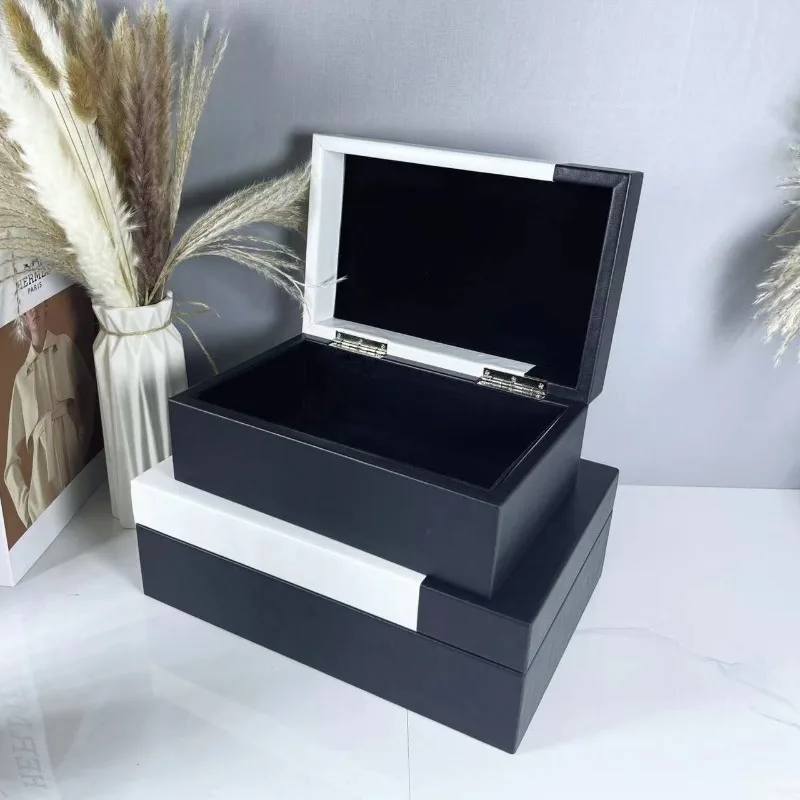 Luxury Jewelry Box Wood Surface Leather Multi Functional Jewelry Box Organizer Storage Personalized Packaging Gifts Supplies