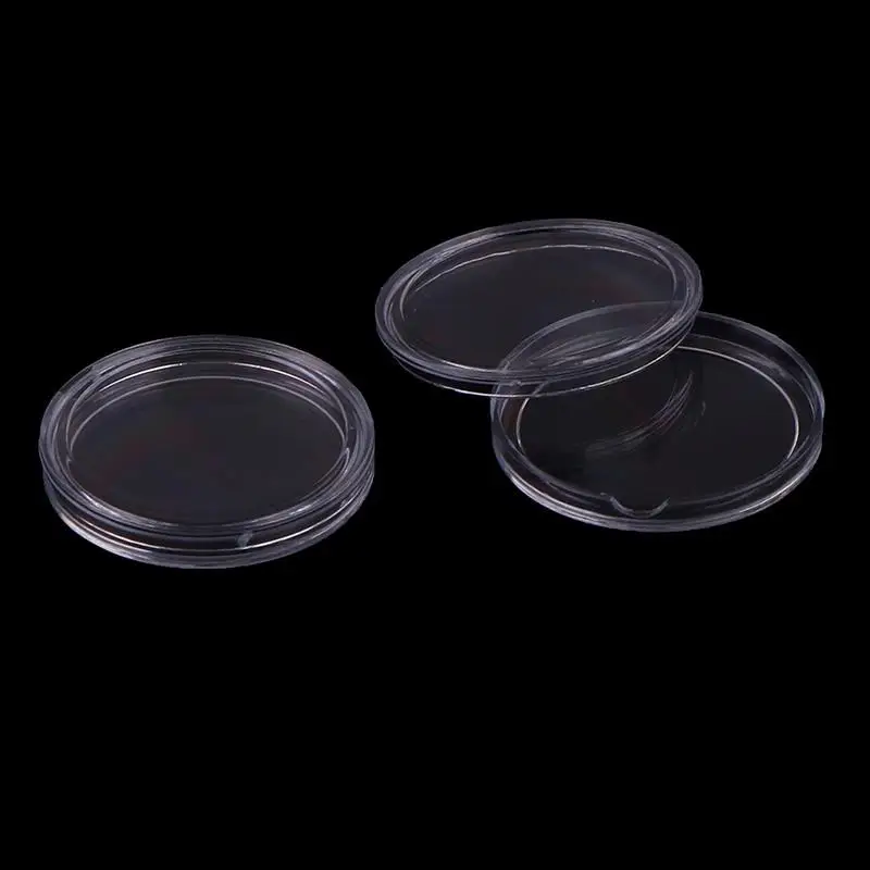 Transparent Small Round Coin Holder Box For Coin Collection Plastic Clear Coin Capsules Box Dia 32mm 10PCS/lot 4