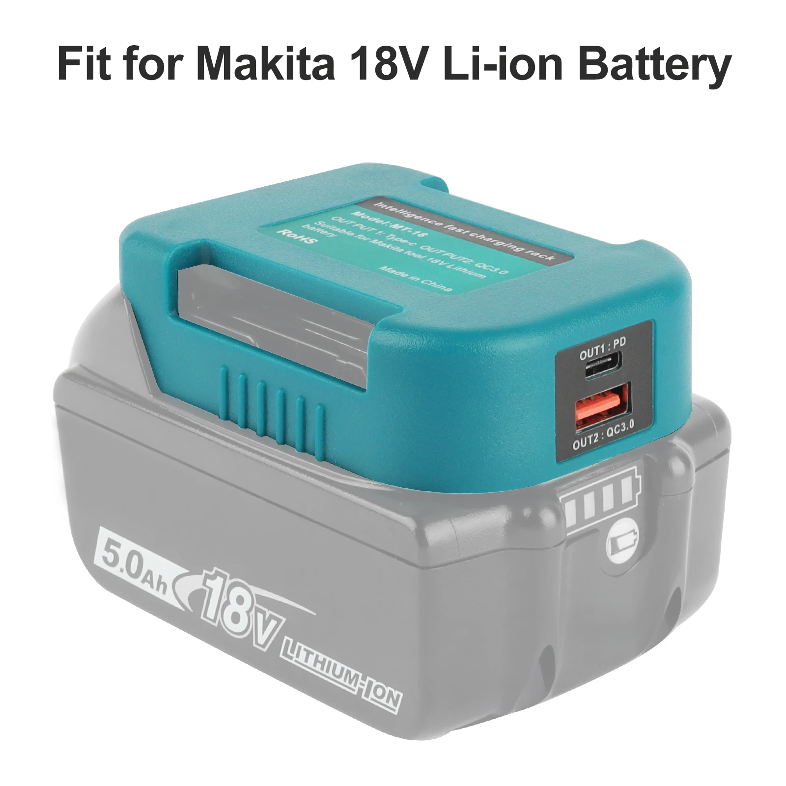 Adaptor For makita 18V Li-ion Battery to Dual 5V USB Or USB C 22.5W charging and DIY DC12V Tool Parts Accessories