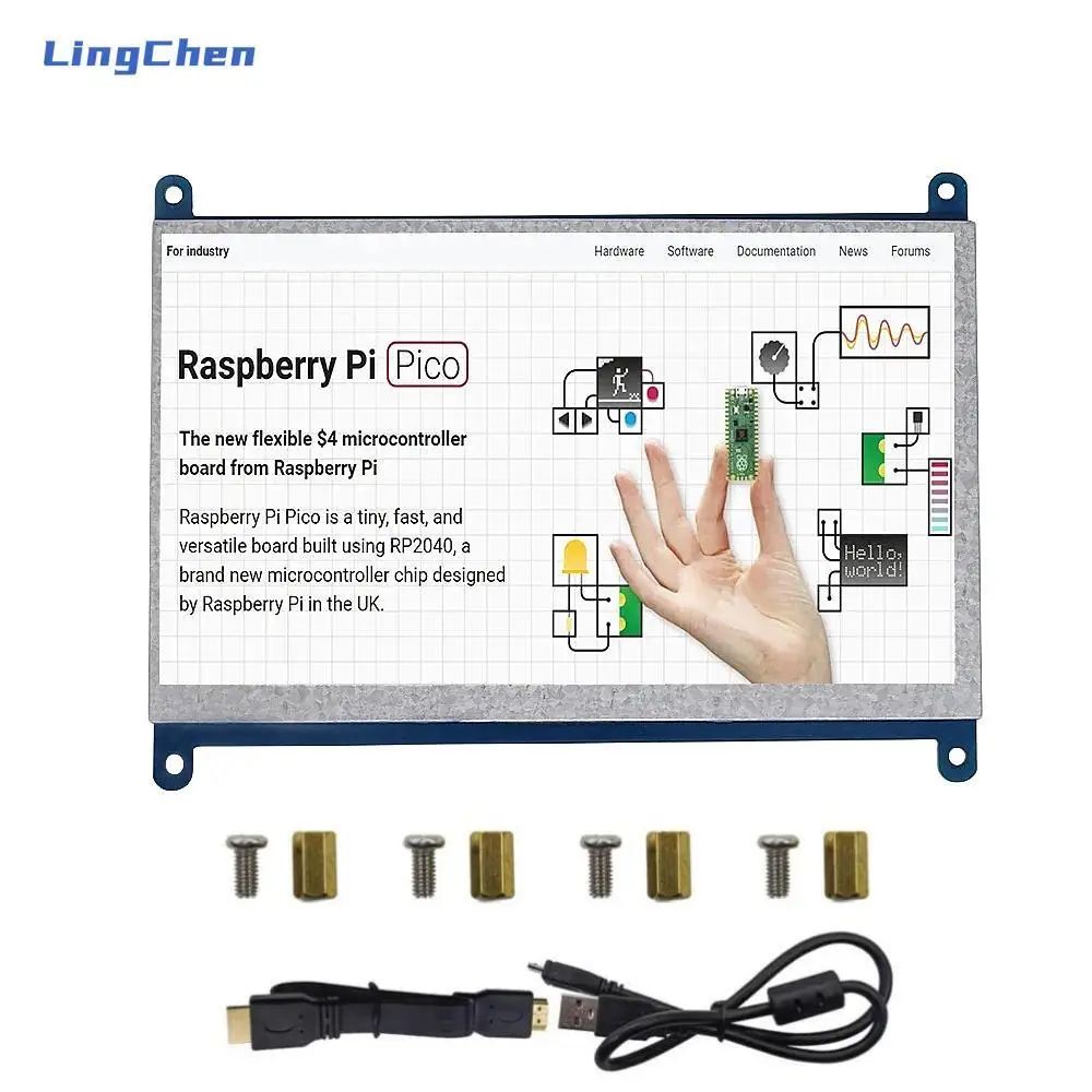 7 inch 1024x600 Not Touch HDMI LCD Display Raspberry Pi 7 inch  screen Monitor Compatible with Raspberry Pi/Banana Pi