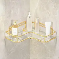 Bathroom Storage Rack Durable Convenient Space-saving Corner Shower Rack Easy To Clean Metal Scratch-resistant Bathroom Shelf 1