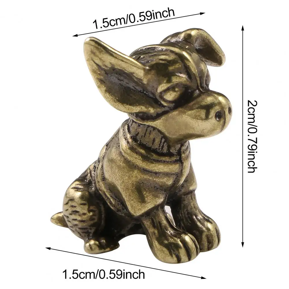 Estatueta de cachorro de bronze, modelo de cachorro vintage, mini
