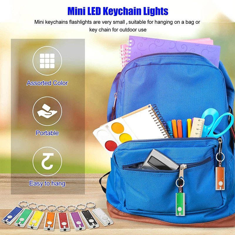 32 Stück Mini-Taschenlampen, Mini-LED-Schlüsselanhänger-Lichter, Schlüsselanhänger-Taschenlampe im Taschenformat, Notlicht, weißes Licht – Detail 3