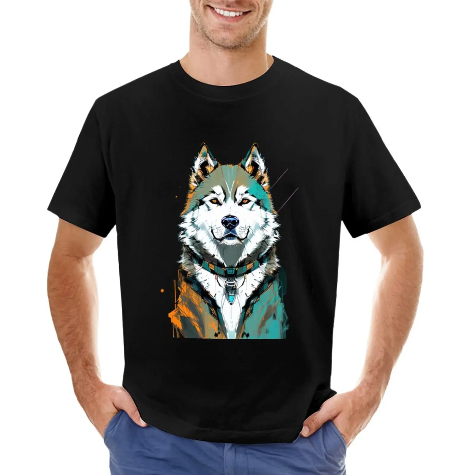 Maglietta Alaskan Malamute Maglietta Semplice Maglietta Anime T-Shirt Grafica Da Uomo Grande E Alta
