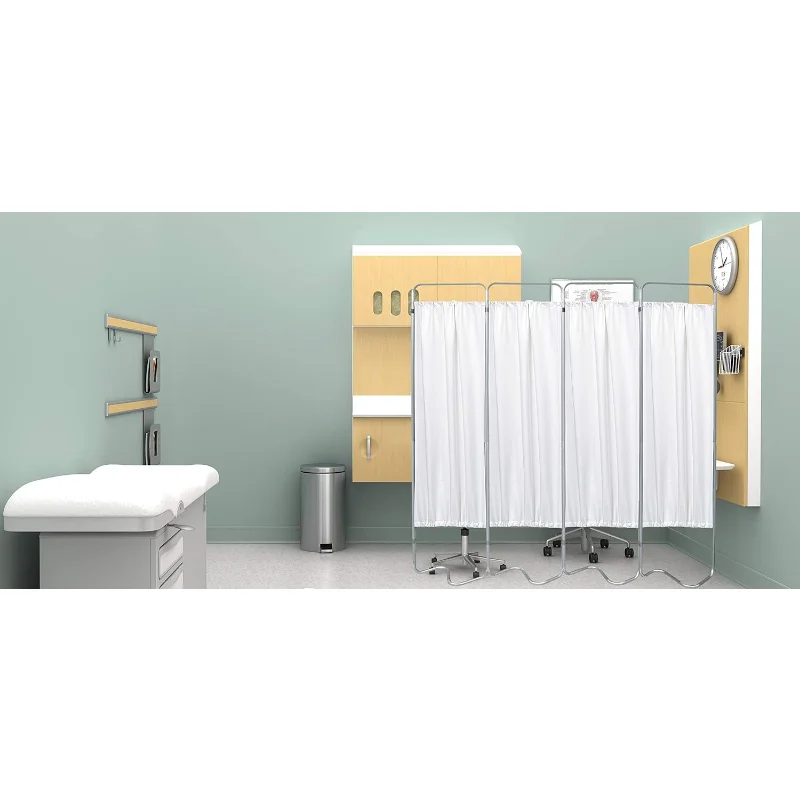 153055-10 Beamatic Privacy Screen with Vinyl Panels, White, 5 Section 3