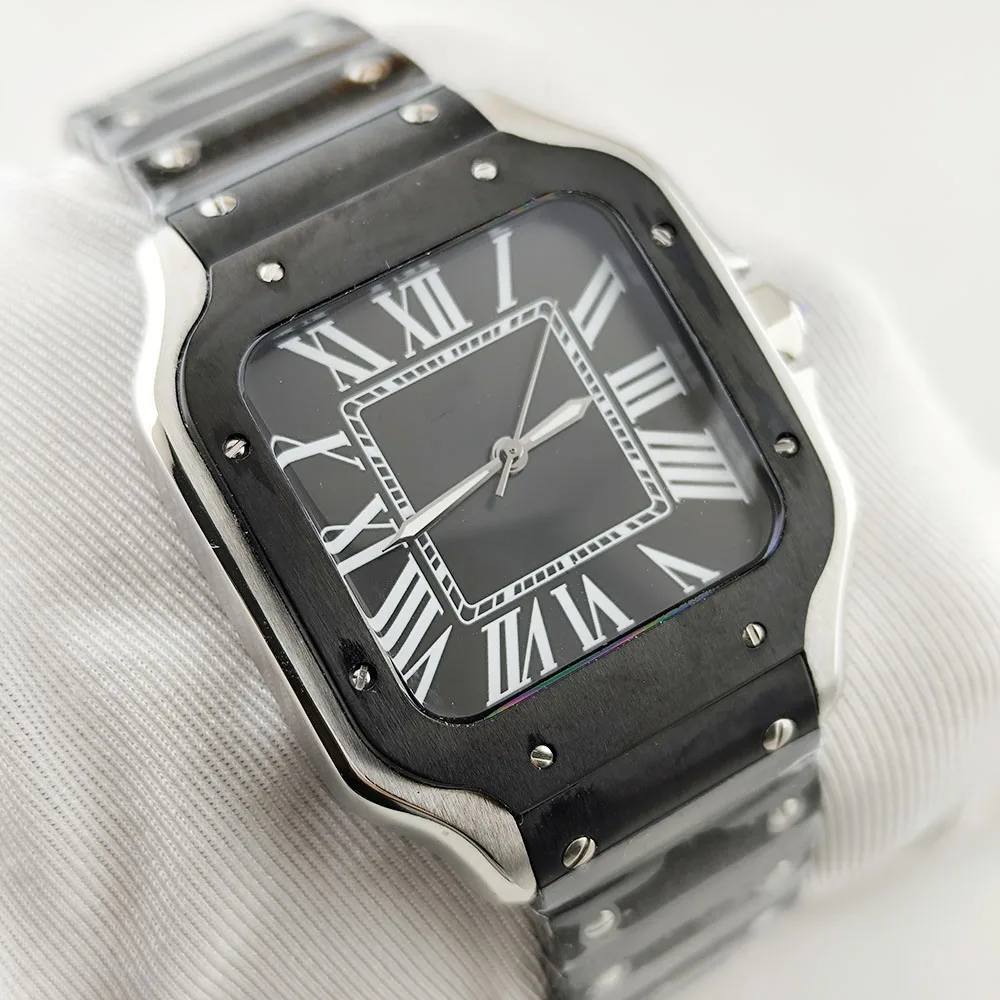 

NH35 Case Square Case Man's watch Folding Buckle Roma Dial stainless steel Mechanical Wristwatches NH35 movement watch