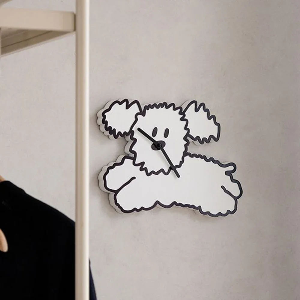 Cartoon Running Dog Wall Clock Cartoon Acrilico Fashion Orologi Cute Puppy Animal Clock Soggiorno Camera Da Letto Home Decor Regalo Per Bambini