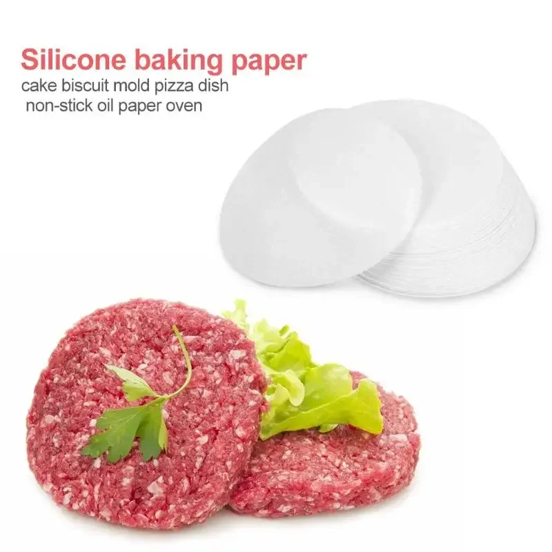 

500pcs 10cm 11cm Round Baking Paper Silicone Baking Paper Round Non-stick Greaseproof BBQ Oven Patty Hamburger Baking Accessory