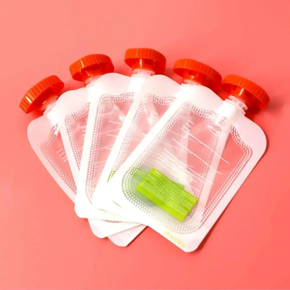 10PcsBabyFruitPureeBagsReusableSqueezePouchesBabyFoodStorageBagKitchenDispenser