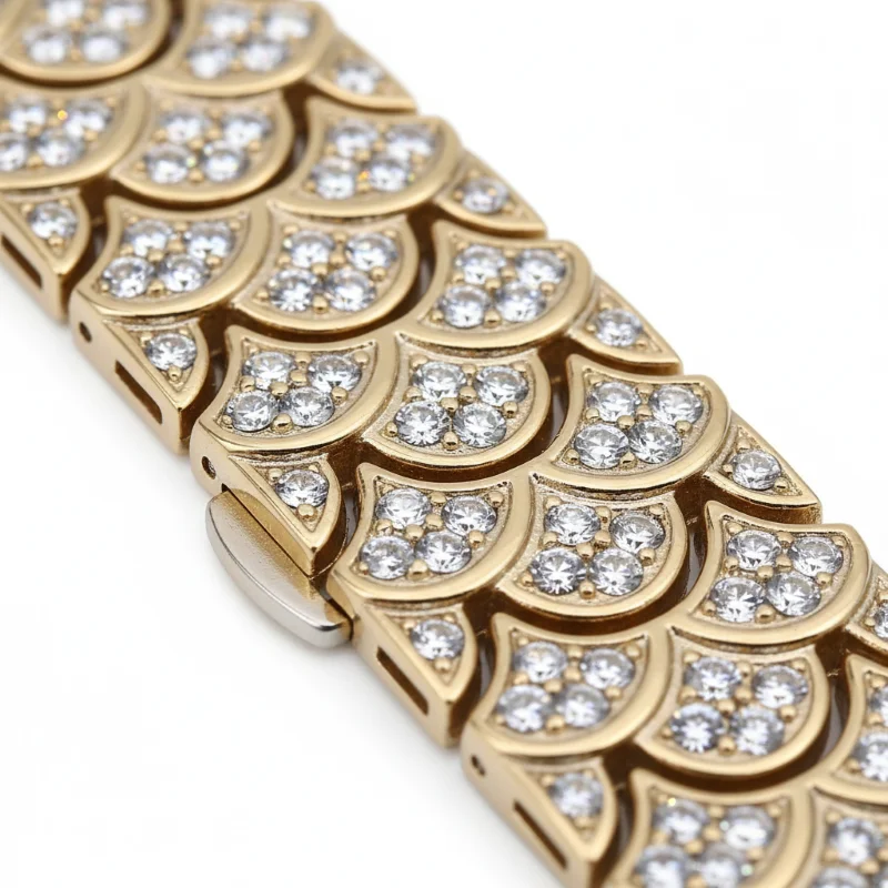 Elegant Diamond Metal Wristband