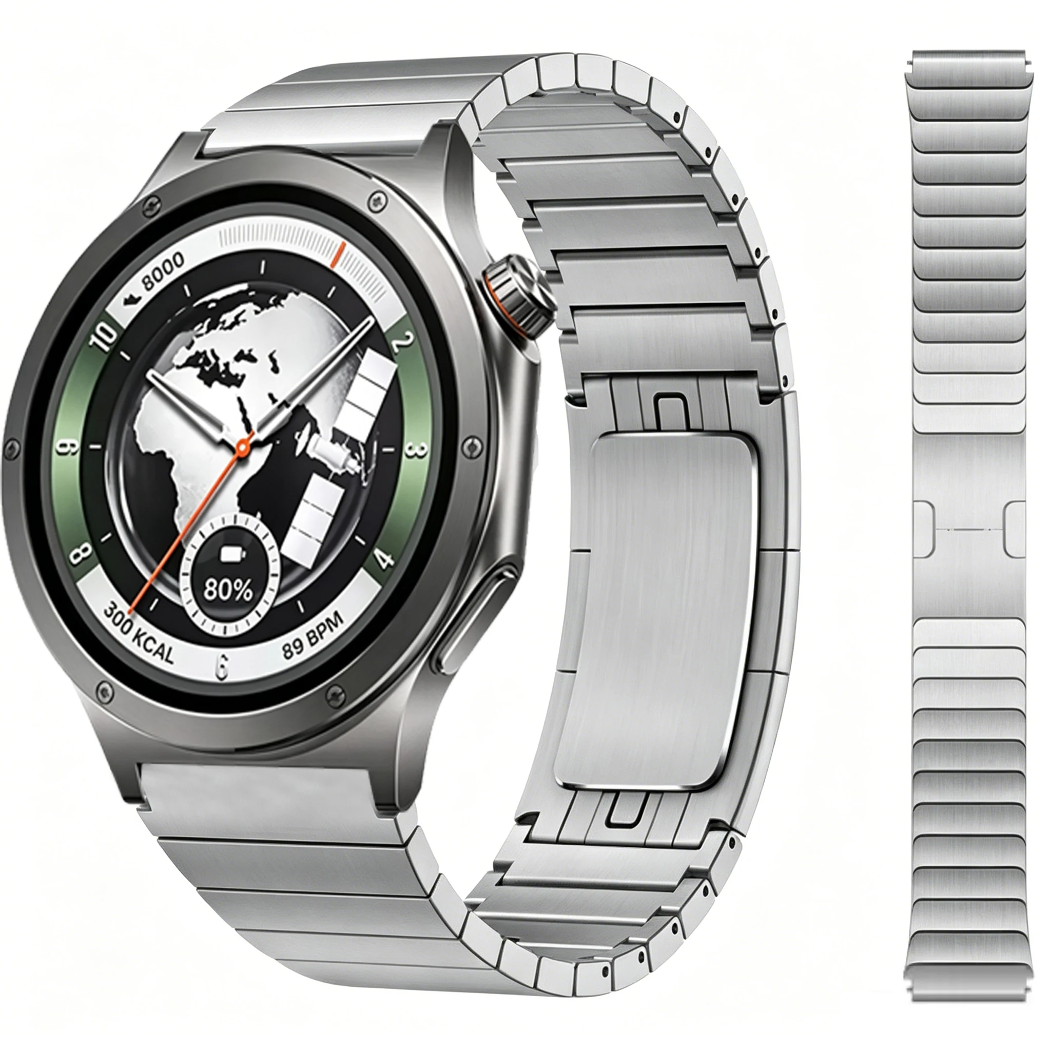 Sleek 22mm Stainless Steel Watchband Bracelet