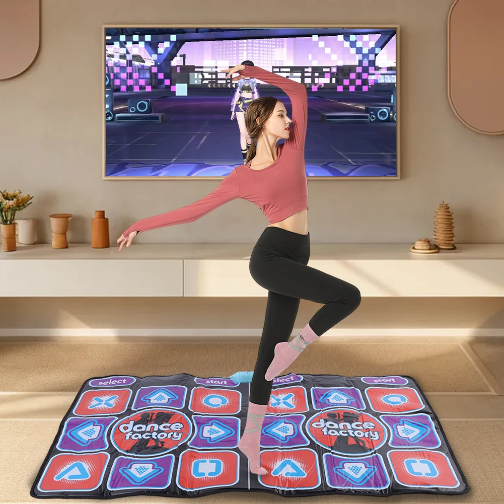 Double Users Musical Dance Mat with Wireless Controller Dance Floor Mat 100 Music 60 Sensory Games Plug And Play for TV Computer