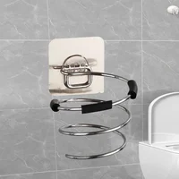 Wall Mounted Spiral Rack Organizer Hair Straightener Dryer Holder Storage Rack For Bathroom Organizer Storage Box Shelf 2