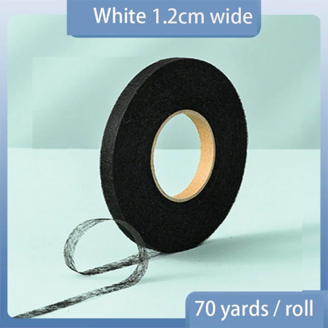 70 Yard White Double Sided Sewing Accessory Adhesive Tape Cloth Apparel Fusible Interlining DIY Accessories Patchwork Lining Fab black 1.2cm