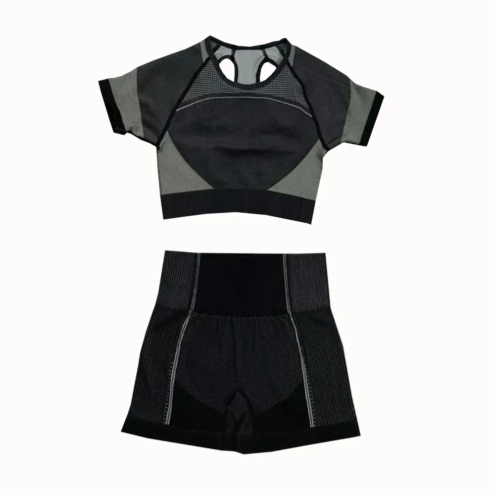 2 Pcs Seamless Yoga Set Women Sport Set Gym ClothingWorkout Sportswear Fitness Crop Top High Waist Leggings Sports Suits Women