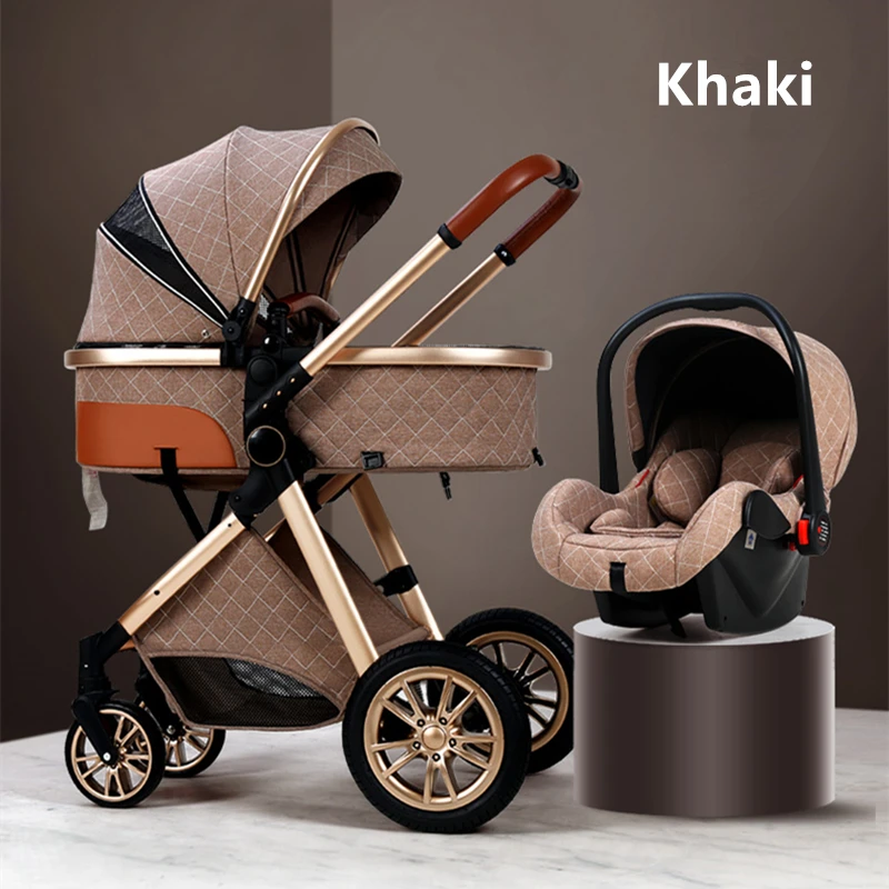 2020 Luxury Baby Stroller 3 in 1 with Car Seat Portable Reversib