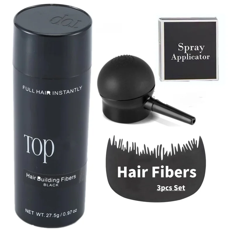 3pcs 27.5g hair building fibers set hair building fibers keratin hair fibers conceal hair loss