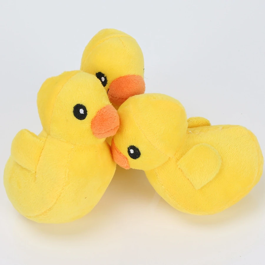1PC Dog Teeth Grinding Toy Pet Puzzle Puzzle Voice Plush Yellow Duck