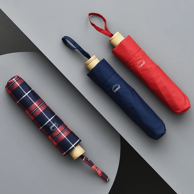 Tiohoh Esernyő Eső Nők Kockás Stílusú Bambusz Fogantyú Szélálló Hajtásszínek Márka Golf Esernyők 8K Paraguas - Image 3