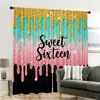 2pcs, spring summer Curtains Sweet sixteenth birthday Semi-Sheer Curtains Polyester Woven Room Decor for Living Room, Bedroom & 6