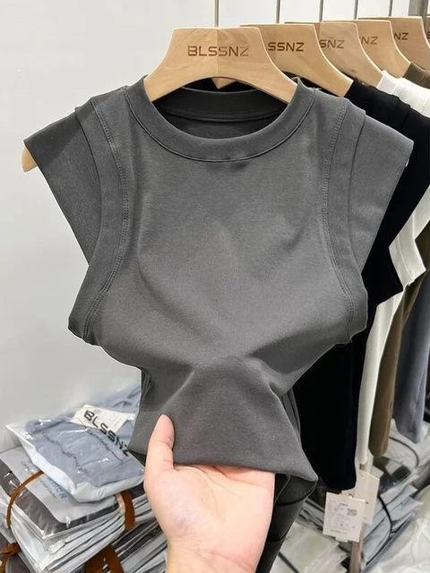 Camiseta de verano para mujer, ropa para niña, Tops de algodón, camiseta ajustada, Top corto de manga larga para mujer, camiseta Sexy Canale Y2k - Image 2