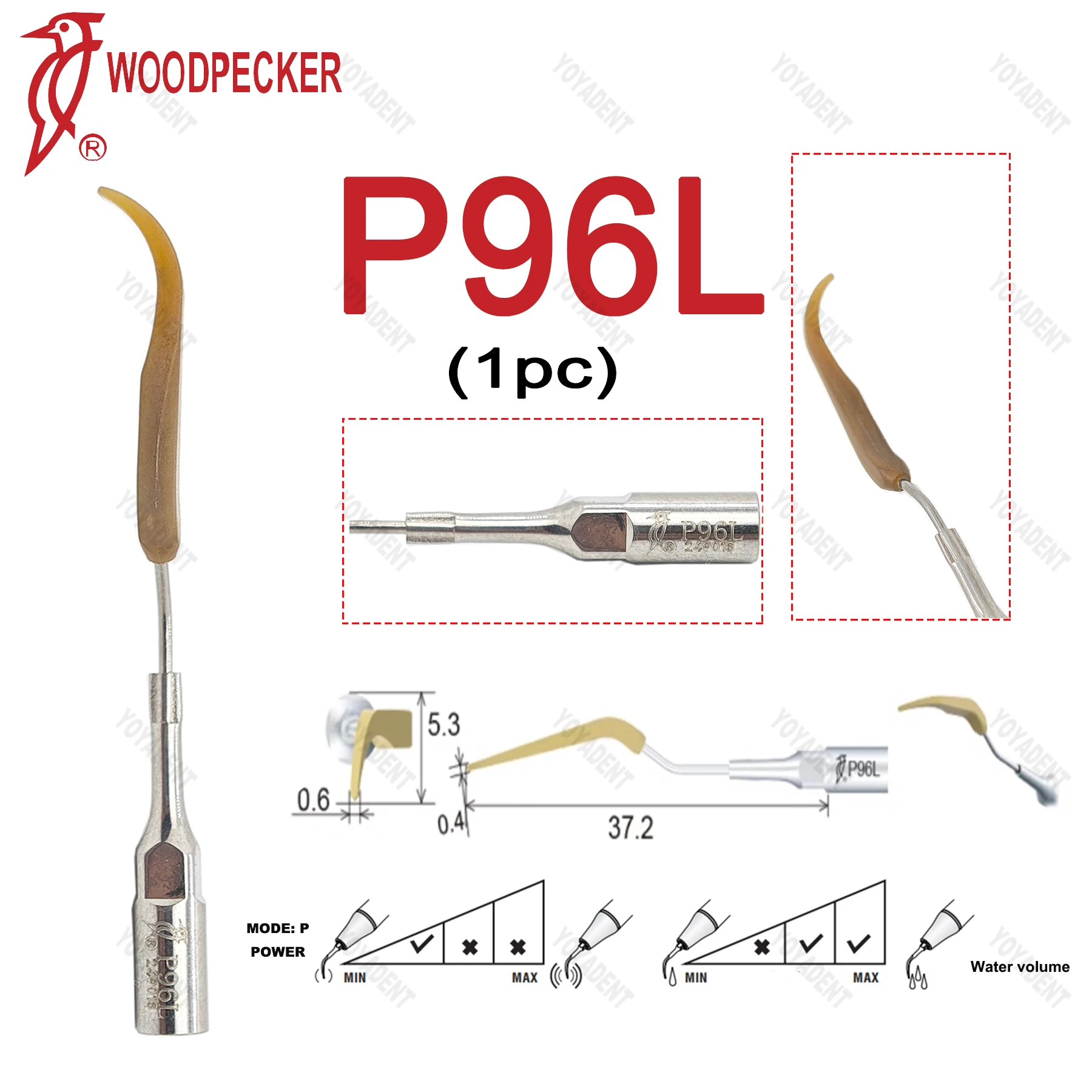 Original Woodpecker Dental Scaler Spitzen, Implantatpflege-Spitzen, passend für EMS Scaler Handstücke, Zahnmedizinische Instrumente P90 P94 P95 P96L P96R – Detail 4
