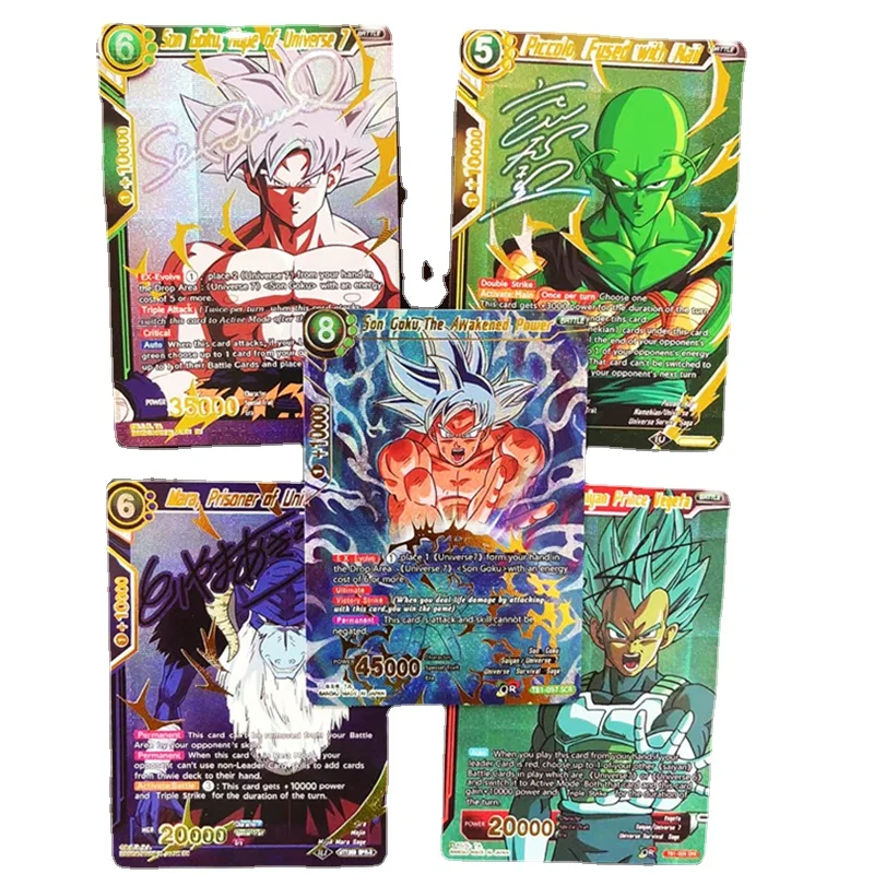Nuovo 2022 Goku Dragon Ball Super Tcg Flash Cards Autografo Card Vegeta Moro Jiren Broly Game Collection Cards Regali Per Bambini