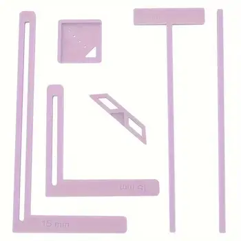 Set di 6 Strumenti per Scrapbooking, Righello Multifunzione, Kit per Creazione Copertine di Diari e Album, Accessori per Rilegatura e Posizionamento, Materiale Scolastico