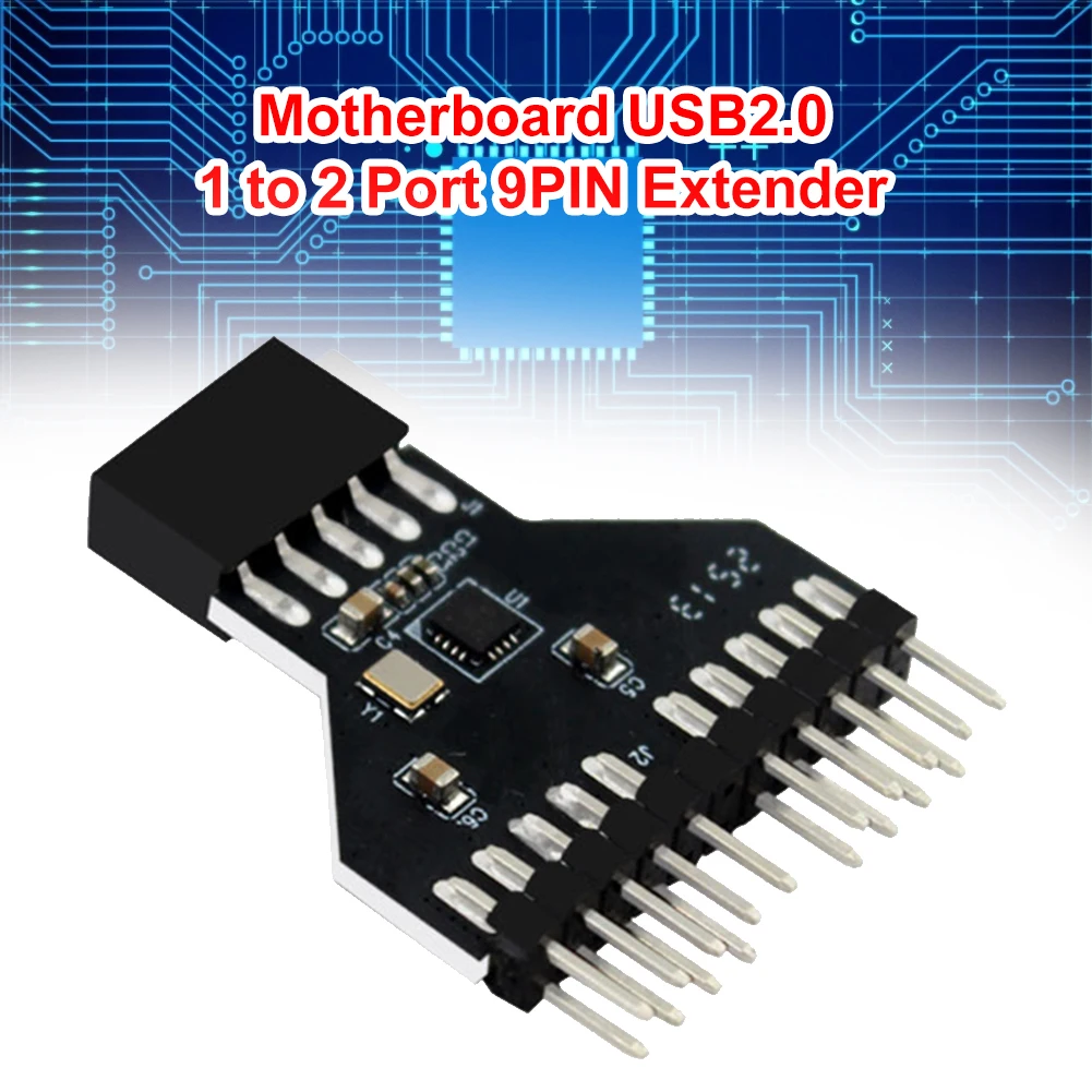 Motherboard USB2.0 9Pin Extension Cable Adapter 1 To 2 USB 2.0 Connector USB2.0 9 Pin To USB3.0 19Pin Conversion Adapter 9-Pin