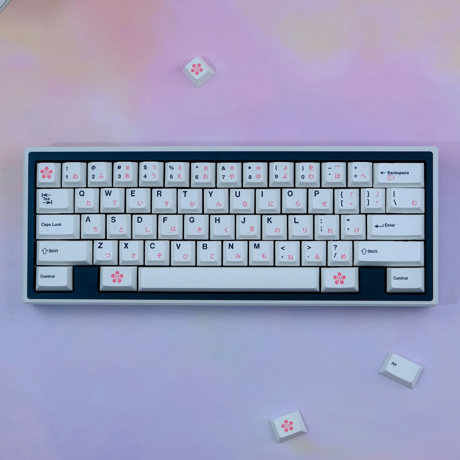 Teclas Preto Rosa Branco Minimalista Keycaps Cereja Perfil Pbt Dye Sublimação Teclado Mecânico Keycap para mx Switch Iso Ente 153