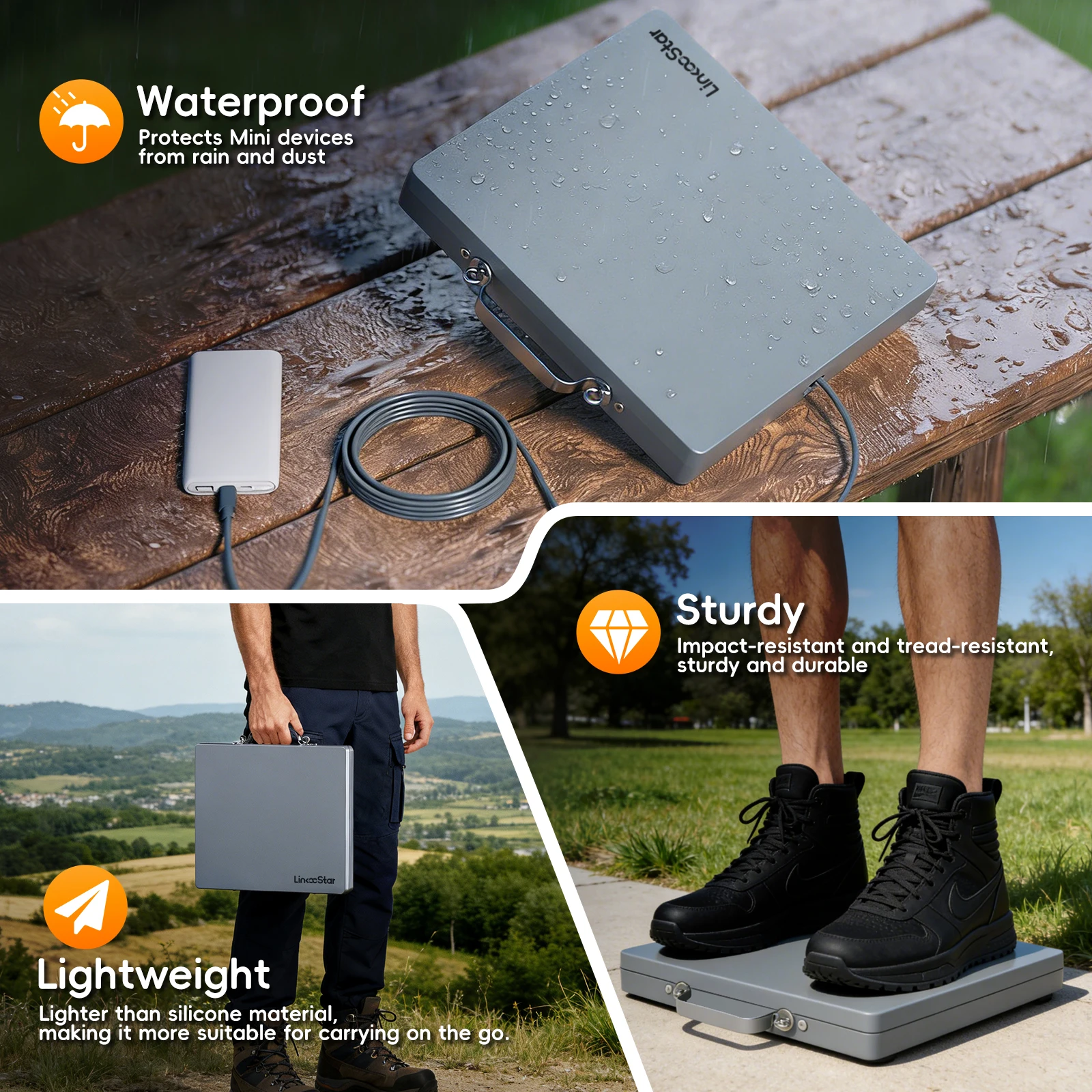 스타링크 미니 풀 키트 자석식 차량용 거치대 + 어깨끈이 있는 견고한 보호 케이스, 대시보드/썬루프/여행용