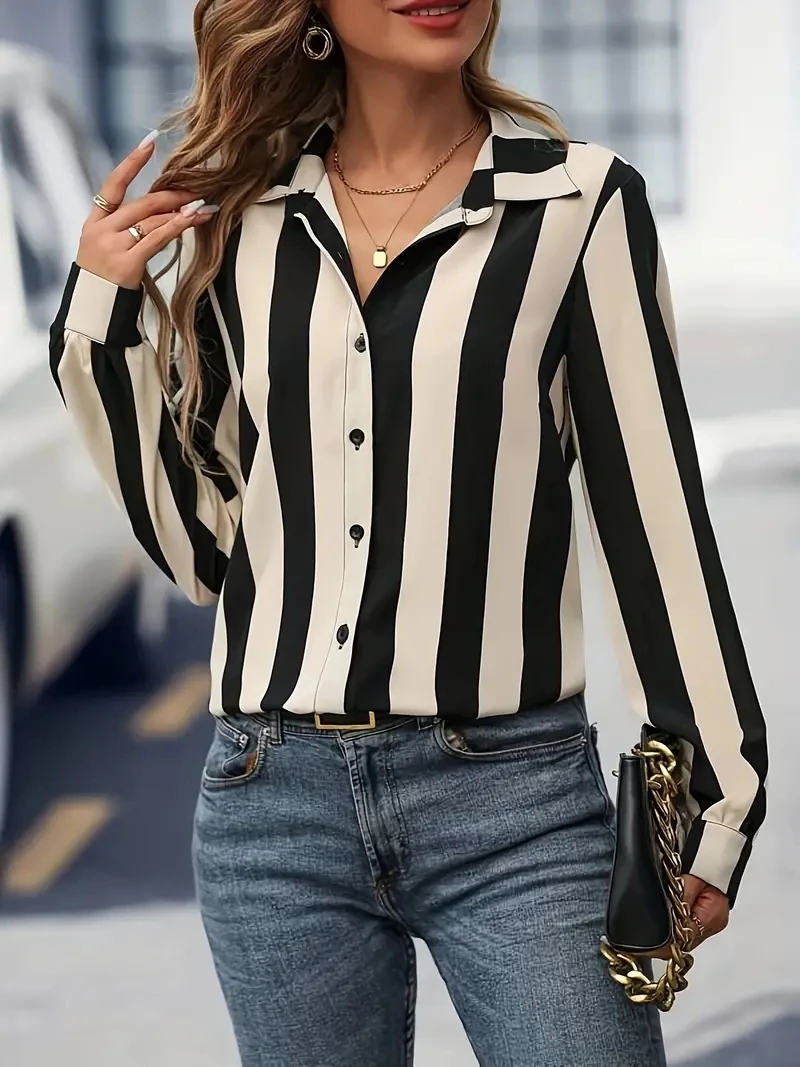 CASAMODA Camicia Casual Uomo A Righe - Maniche Lunghe - Puro Cotone Con Taschino - 2
