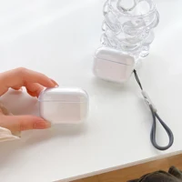 Clear Soft TPU Earphone Case for Airpods 4 3 2 1 Pro Pro2 Shockproof with Lanyard Strap for Airpods 4 Charging Case Cover 4
